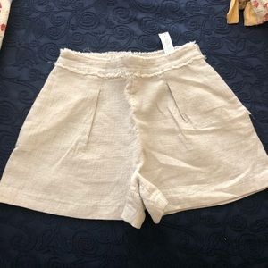 Zara Linen blend khaki colored shorts